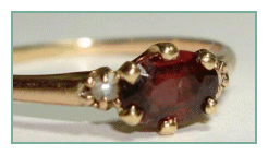 garnet and pearl ring